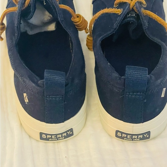 Sperry Navy Women's 10 Cloth Slip On Boat‎ Shoes Sneakers  Excellent Pier Wave - Picture 3 of 8